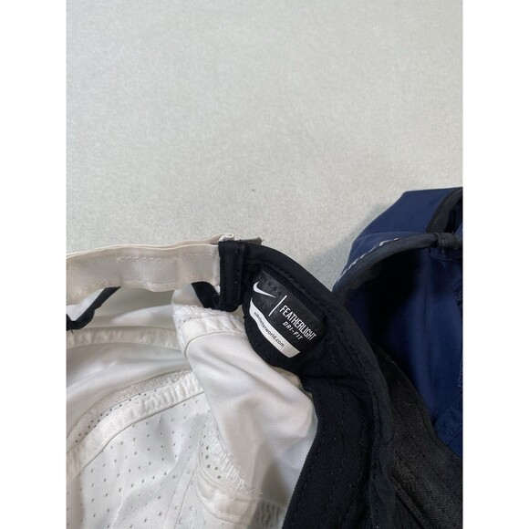 Nike Featherlight Dri-fit Hat Panel Cap Lot Of 2 Blue White - Picture 6 of 6